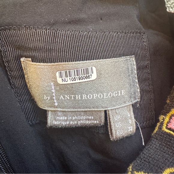 Anthropologie Embroidered Purple and Black Floral Mini Dress Size 0 MSRP $398 - Picture 12 of 12